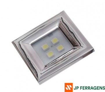 E519.C  LUMINARIA QUADRADA 4 LEDS 6000K CROMADO