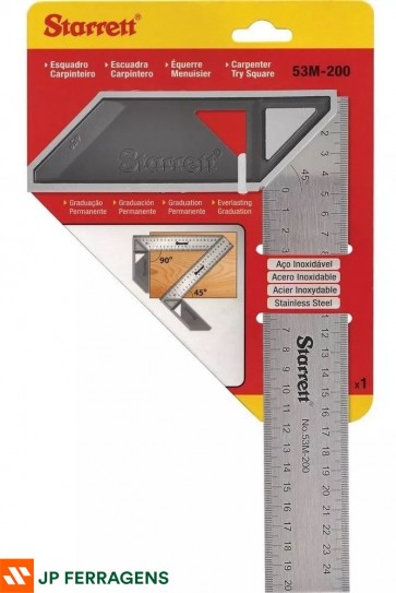 K53M-200-S ESQUADRO CARPINTEIRO 200 MM STARRET