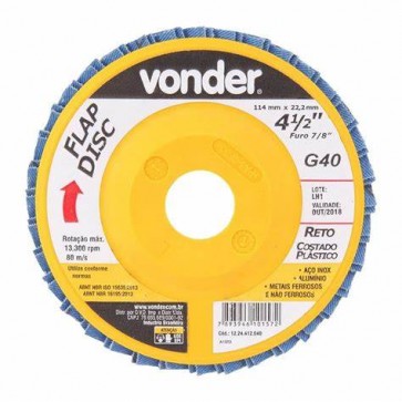 Disco Flap Disc Reto 4.1/2 G 40 Vonder