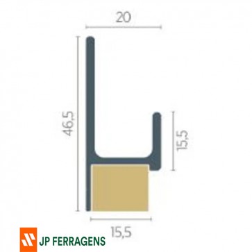 RM-167 PERFIL PUXADOR CAVA ANODIZADO PARA MDF15MM 3 METROS ROMETAL