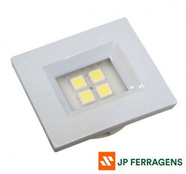 E519.B LUMINARIA QUADRADA 4 SUPER LED 6000K 110/220V ACAB BRANCO