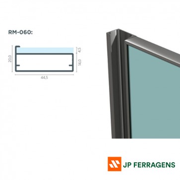 RM-060 PERFIL TESTEIRO PORTA DE VIDRO CHAMPAGNE 3 MT ROMETAL