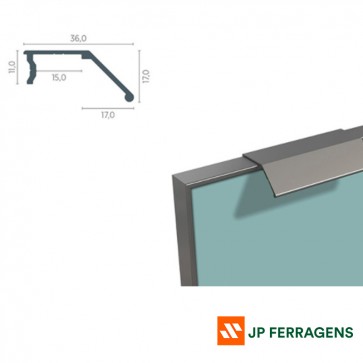 RM-088 PERFIL PUXADOR PARA MDF DE 15 MM ANODIZADO 3 MT ROMETAL