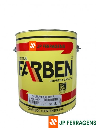 233867 ACABAMENTO PU PRETO BRILHANTE 3,6 LT FARBEN