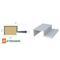 RM-089 PERFIL PUXADOR ANOD.  P/ MDF 21MM C/ 3 MTS ROMETAL