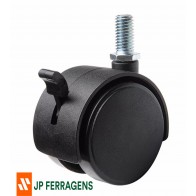 RODIZIO NYLON PRETO COM PINO C/ FREIO 50M C/ANEL 40KG TR-1048