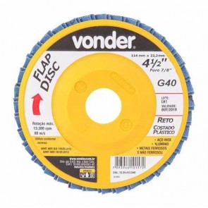 Disco Flap Disc Reto 4.1/2 G 40 Vonder